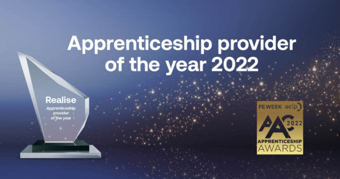 Realise. Apprenticeship provider of the year 2022