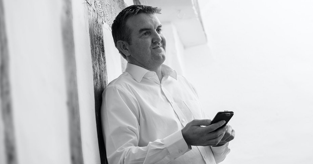 Image shows James Garrison in a business setting. James is one of the Midlands' leading PR specialists.